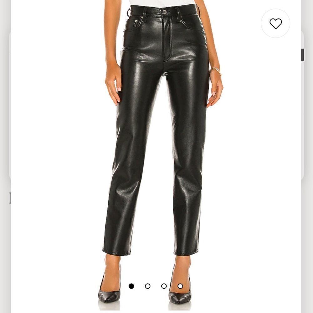 NWT Agolde Recycled Leather Fitted 90's Pants in Detox Size 30